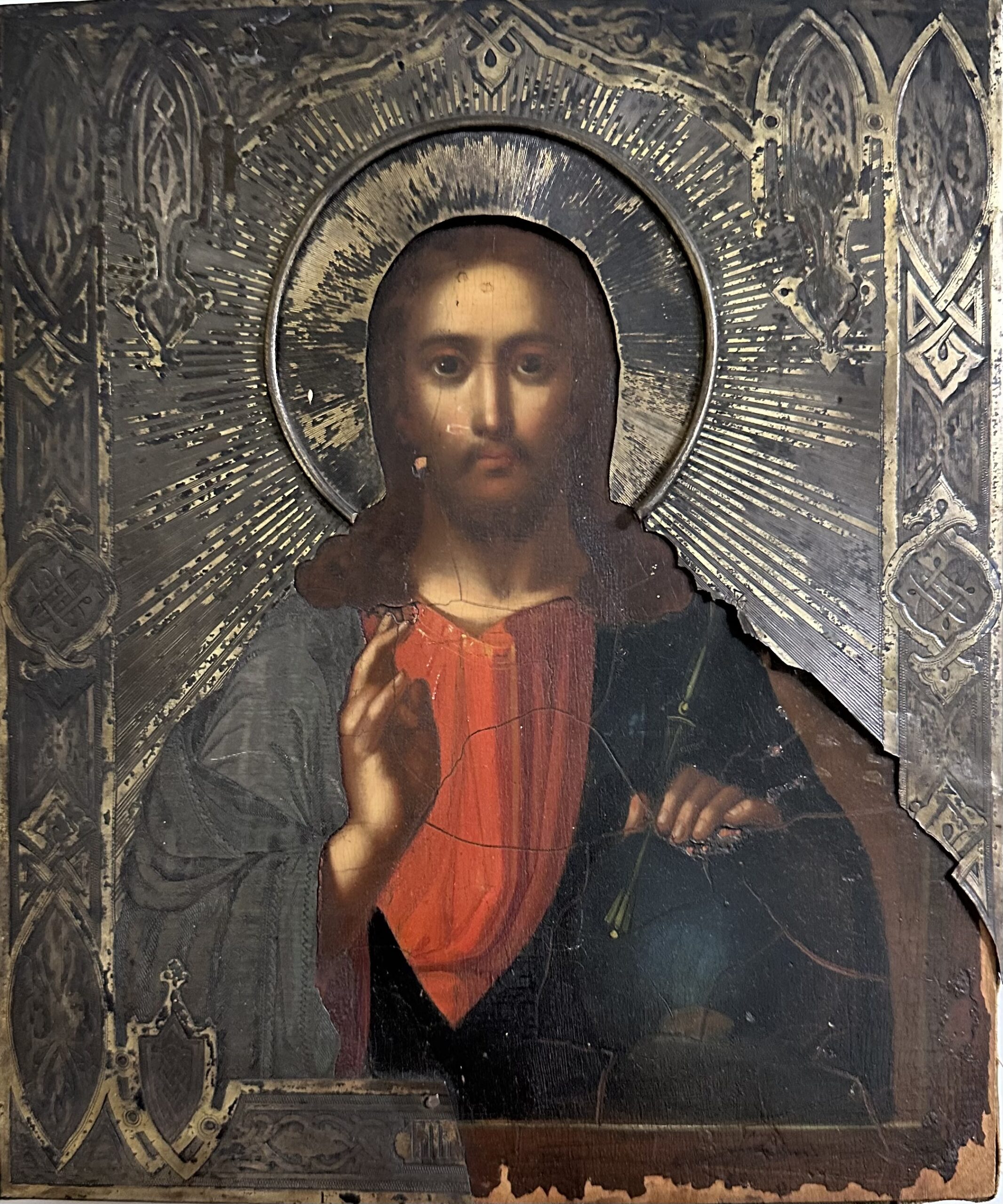Старинная икона Иисуса Христа